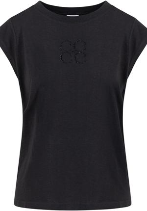 Toppar - Coster monogram tee cap sleeve – Black/black print