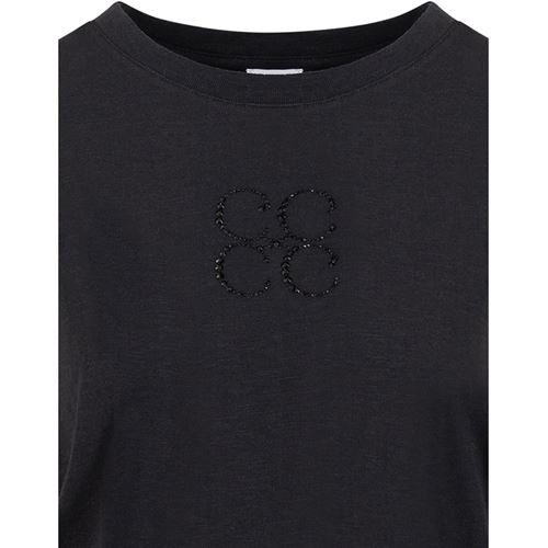 Toppar - Coster monogram tee cap sleeve – Black/black print