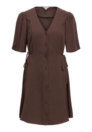 Klänningar - Objsanne Short Dress – Seal Brown