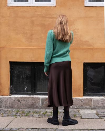 Kjolar - Bovary crepe satin skirt – brown