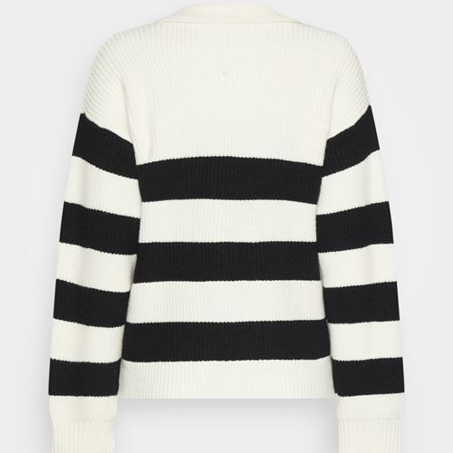Tröjor/Koftor - Objhella knit pullover – cloud dancer/black