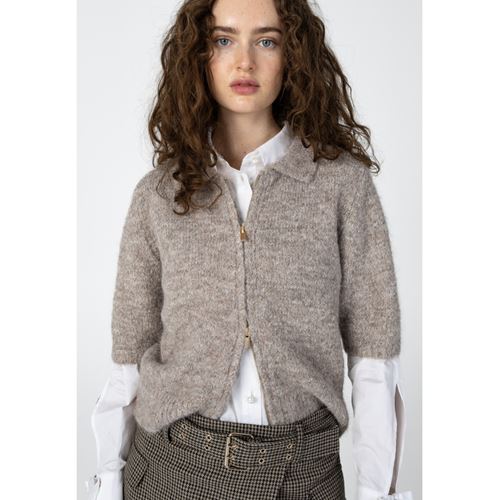 Tröjor/Koftor - Knit with zipper – Sand