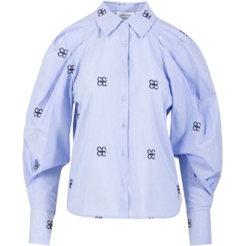 Blusar/Skjortor - Shirt With Embroidery – Pastel Blue