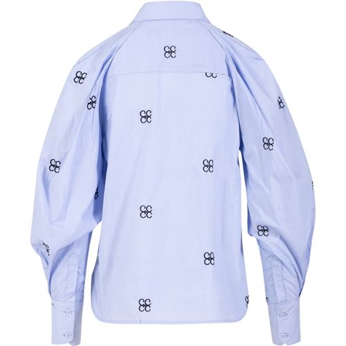 Blusar/Skjortor - Shirt With Embroidery – Pastel Blue