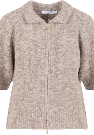 Tröjor/Koftor - Knit with zipper – Sand