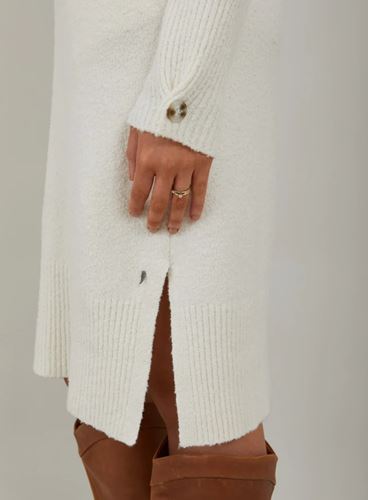 Klänningar&Tunikor - Seawool boucle long knit – Cream