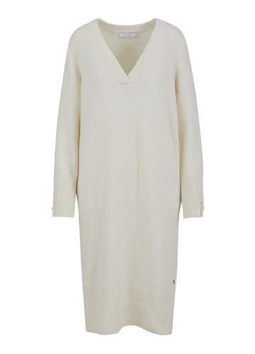 Klänningar&Tunikor - Seawool boucle long knit – Cream
