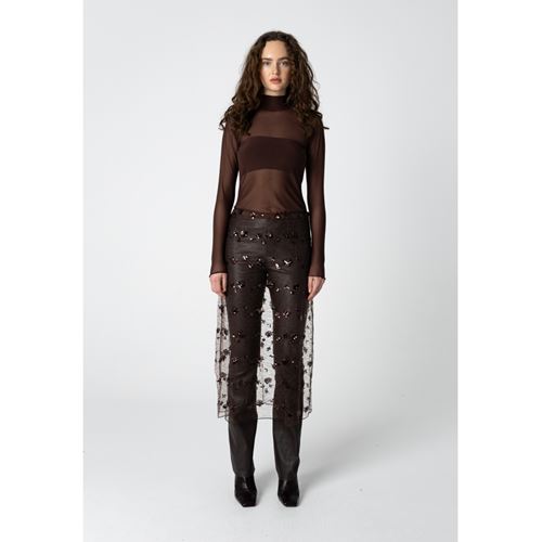 Kjolar - Sequins skirt – Chocolate brown