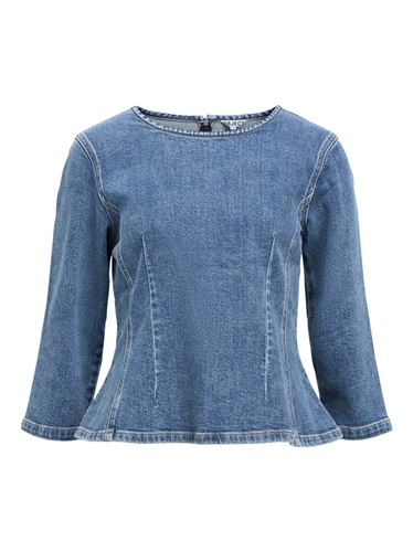 Toppar - Objrosie sculpture top – Medium blue denim