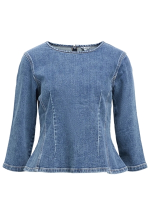 Toppar - Objrosie sculpture top – Medium blue denim
