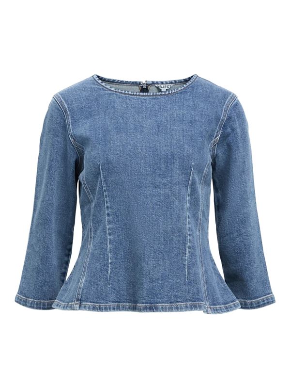 Toppar - Objrosie sculpture top – Medium blue denim