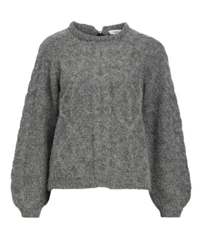 Tröjor/Koftor - Objsmilla knit pullover – Grey melange