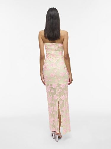 Klänningar/Tunikor - Visail tube ankle dress – Pastel yellow/Pink flower