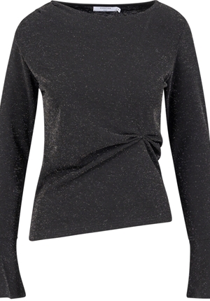 Blusar/Skjortor - Lurex blouse – Black/silver