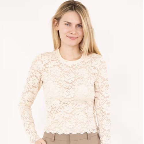 Toppar - Paja lace blouse – creme