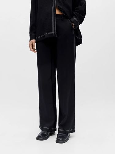 Byxor - Objjacira lisa pant – Black/white sand