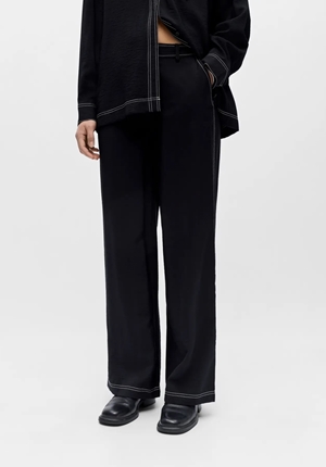 Byxor - Objjacira lisa pant – Black/white sand