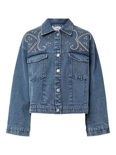 Kavajer/Ytterplagg - Yasvision denim emb jacket – Light blue denim