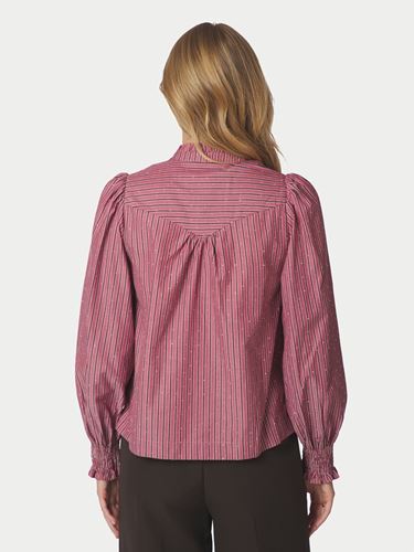 Blusar/skjortor - Astrida Soft Stripe Stone Blouse – Dark rose