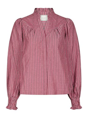 Blusar/skjortor - Astrida Soft Stripe Stone Blouse – Dark rose