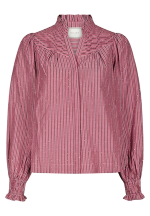 Blusar/skjortor - Astrida Soft Stripe Stone Blouse – Dark rose Blusar/skjortor - Astrida Soft Stripe Stone Blouse – Dark rose