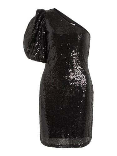 Klänningar - Viserena One Shoulder Sequin Dress – Black