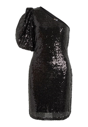 Klänningar - Viserena One Shoulder Sequin Dress – Black