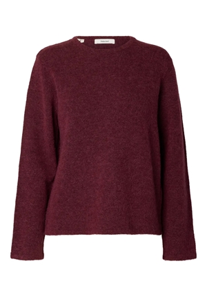 Tröjor/Koftor - Slwlulu New LS Knit O-neck – Tawny Port Tröjor/Koftor - Slwlulu New LS Knit O-neck – Tawny Port