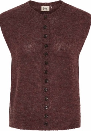 Tröjor/Koftor - Cosima waistcoat – Wine melange Tröjor/Koftor - Cosima waistcoat – Wine melange