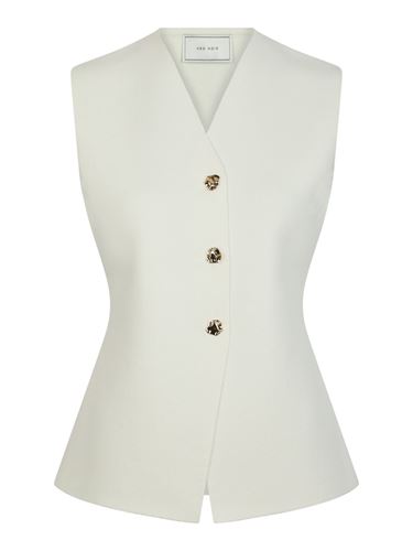 Toppar - Sway smooth knit waistcoat – Off white