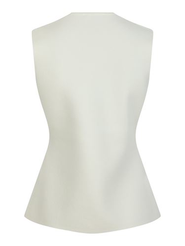 Toppar - Sway smooth knit waistcoat – Off white