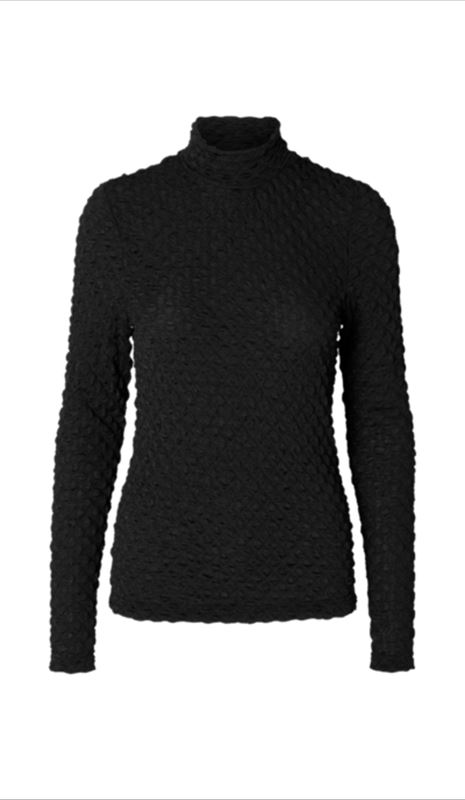 Blusar/skjortor - Slftimmi high neck structure top – Black