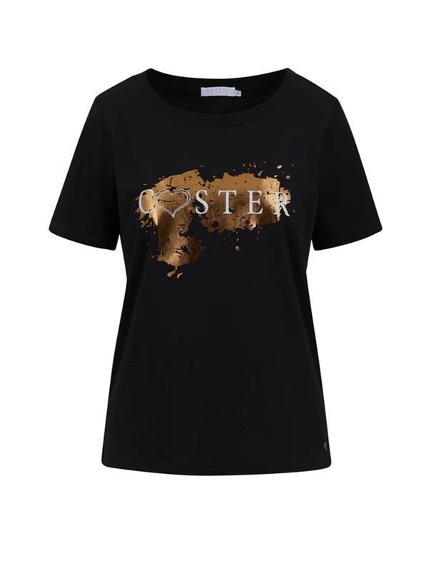 Toppar - Tee with heart coster print – black
