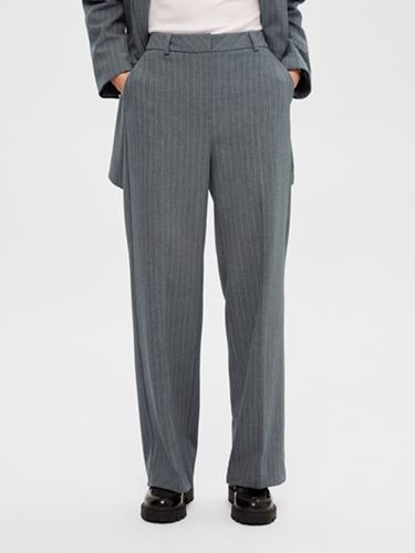 Byxor - Slfmyla wide pant mgm stripe – Medium grey