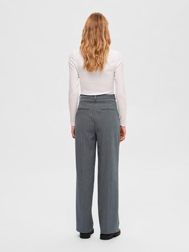 Byxor - Slfmyla wide pant mgm stripe – Medium grey