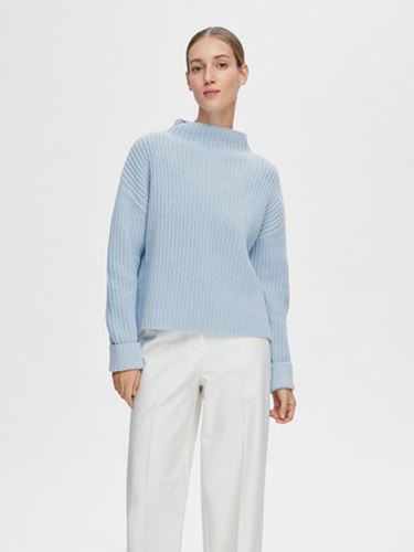Tröjor/Koftor - Slfselma knit pullover – cashmere blue