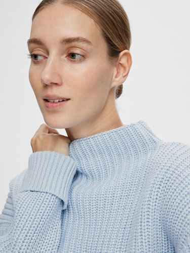 Tröjor/Koftor - Slfselma knit pullover – cashmere blue