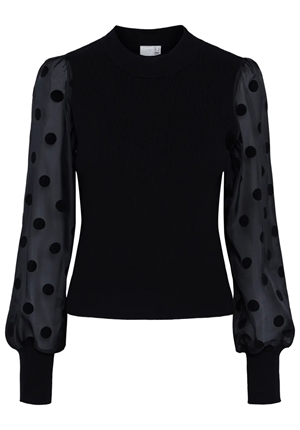 Tröjor/Koftor - Yasdotme LS Knit Pullover – Black Tröjor/Koftor - Yasdotme LS Knit Pullover – Black