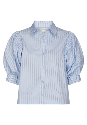 Blusar/Skjortor - Etta stripe stone shirt – Light blue