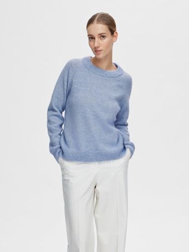 Tröjor/Koftor - Slflulu knit o-neck – blue