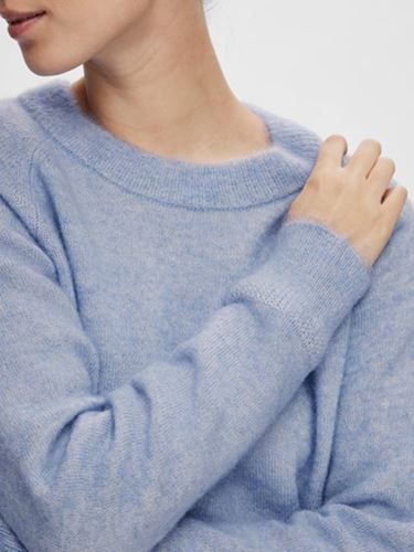 Tröjor/Koftor - Slflulu knit o-neck – blue