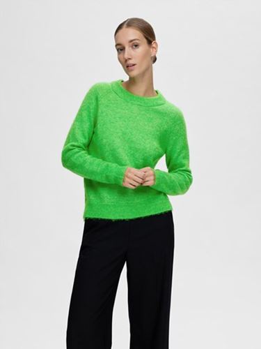 Tröjor/Koftor - Slflulu knit o-neck – classic green
