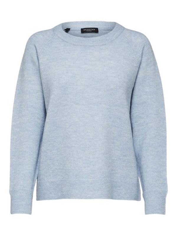 Tröjor/Koftor - Slflulu knit o-neck – blue