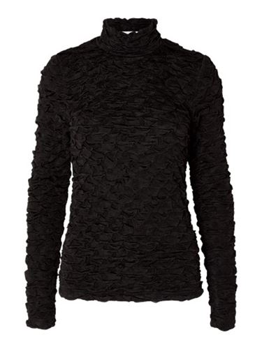 Toppar - Slfnancy roll neck top – Black