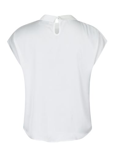 Blusar/skjortor - Fleur Drapy Satin Blouse – Off White