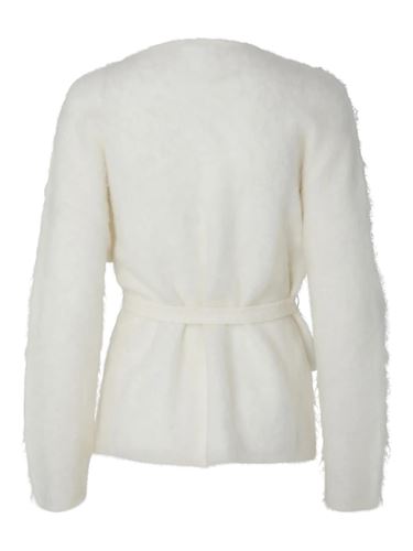 Tröjor/Koftor - Yastilde LS Belt Knit Cardigan – Star White