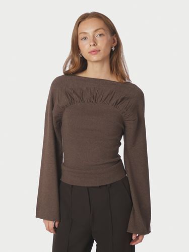 Blusar/Skjortor - Kaiba Knit Blouse – Brown Melange