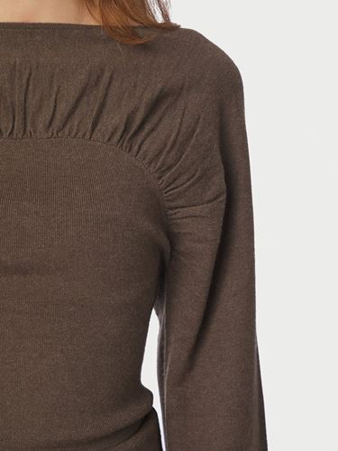 Blusar/Skjortor - Kaiba Knit Blouse – Brown Melange