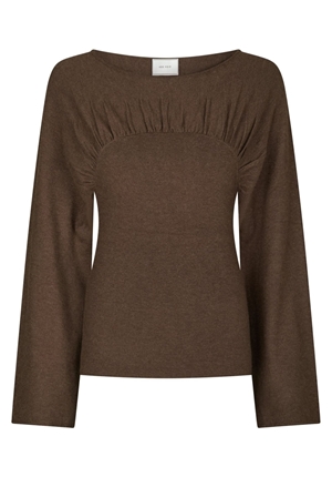 Blusar/Skjortor - Kaiba Knit Blouse – Brown Melange Blusar/Skjortor - Kaiba Knit Blouse – Brown Melange