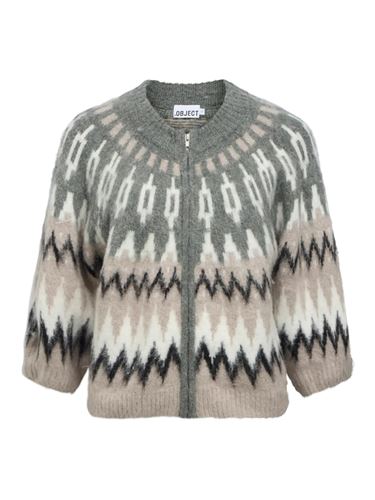 Tröjor/Koftor - Objjaade diana knit cardigan – Gunmetal/multi comb